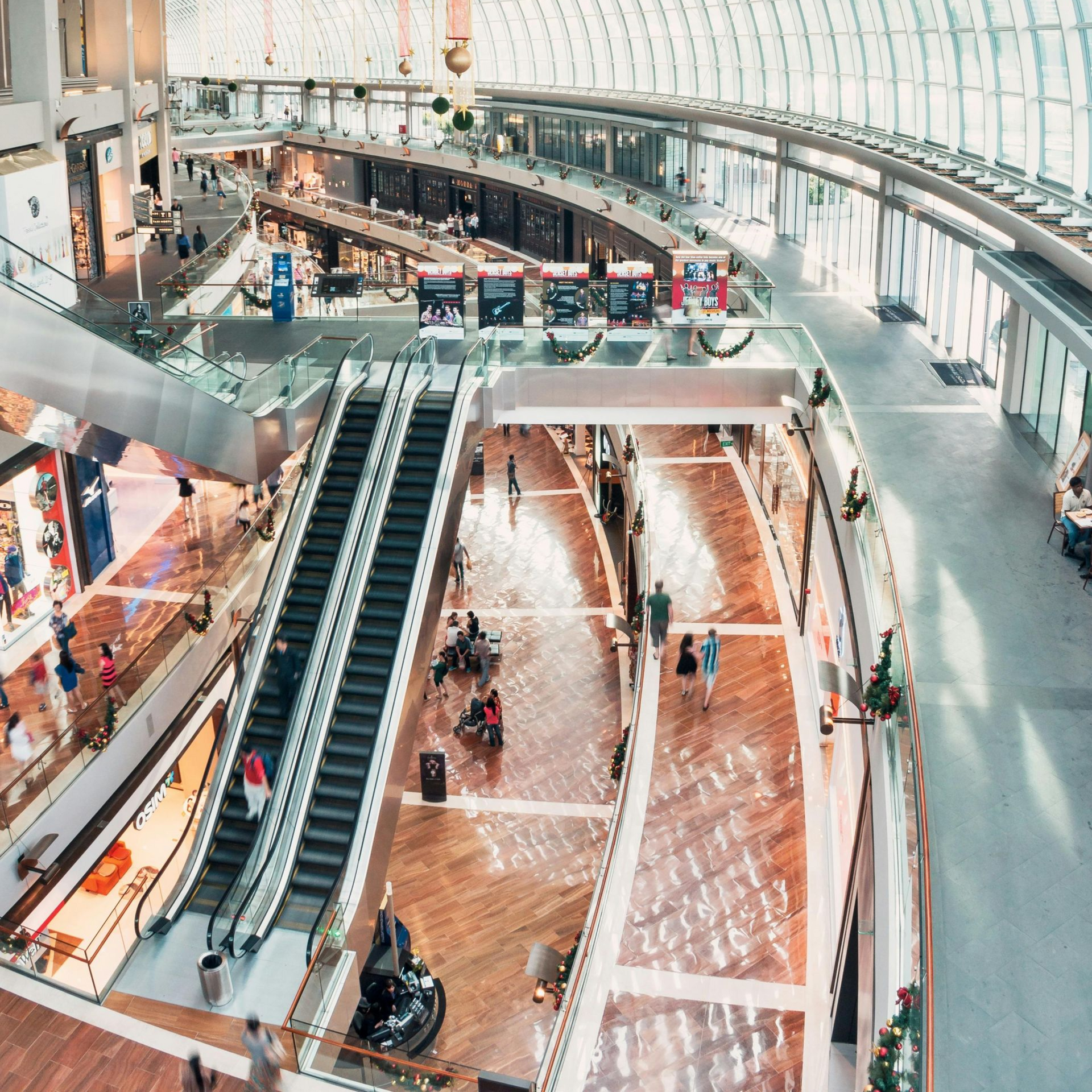 Interior of a modern shopping mall. Kept safe by Sky-Walker