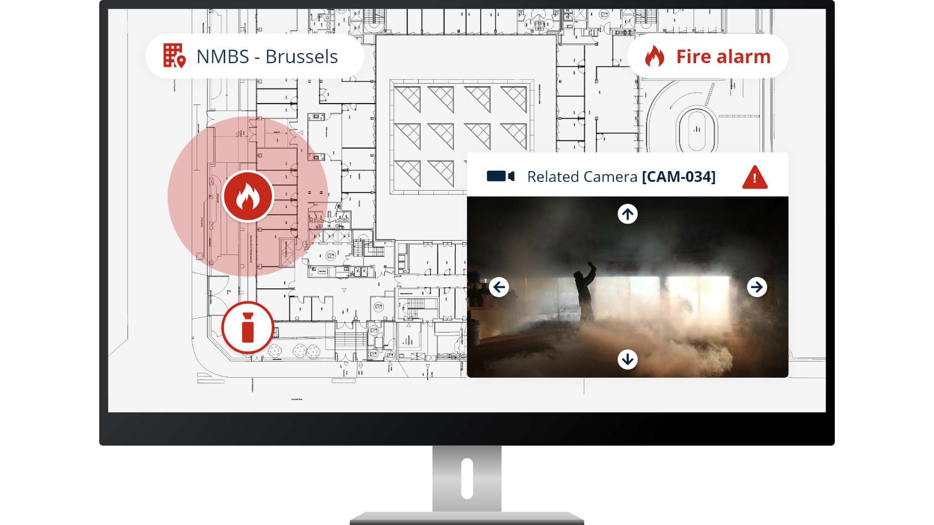 Sky-Walker PSIM Software Fire Incident Management Example