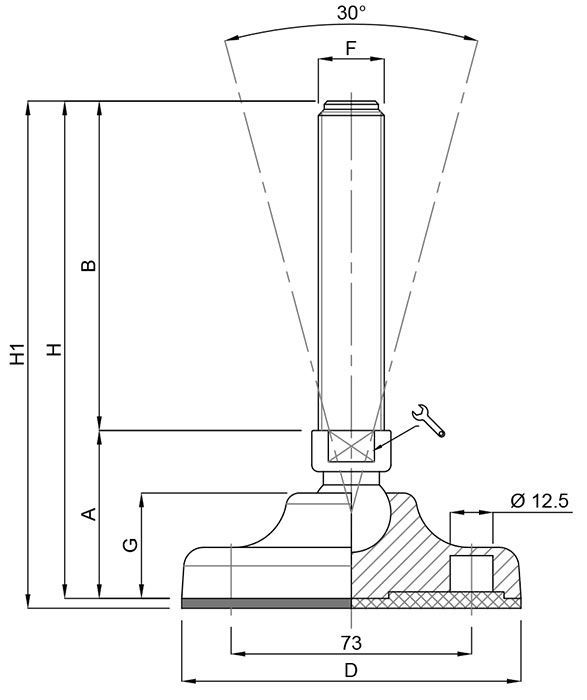 A black and white drawing of a metal object with measurements.