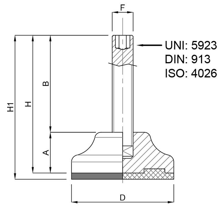 A black and white drawing of a metal pole with measurements on a white background.