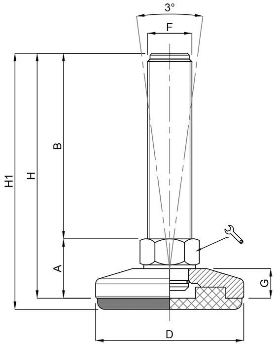 A black and white drawing of a metal object with measurements.