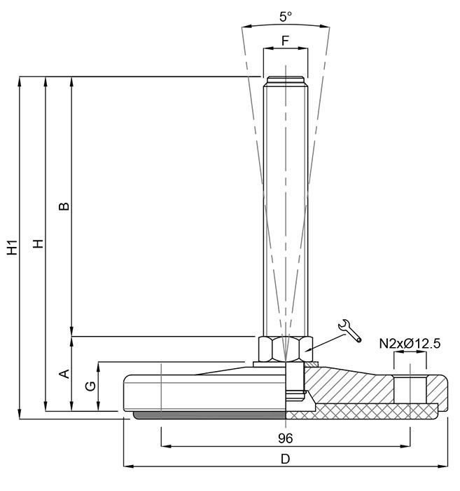 A black and white drawing of a piece of metal with measurements.