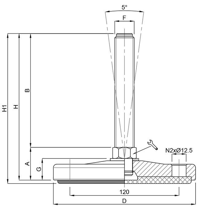 A black and white drawing of a metal object with measurements.