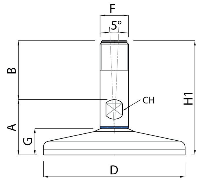 A drawing of a metal object with measurements on a white background.