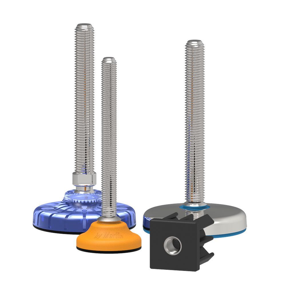 Three different types of screws are sitting next to each other on a white surface.