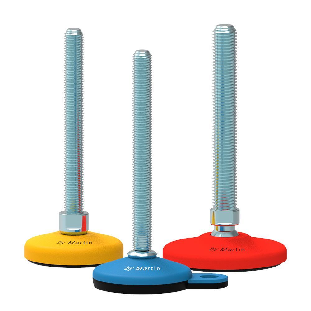 Three different colored screws with the word martin on them