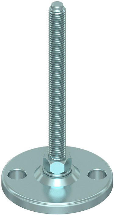 A steel bolt with a flange on a white background.