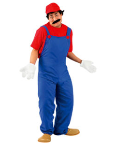 Man in Mario Costume: Red Hat, Blue Overalls, White Gloves — Costumes Galore in Maroochydore, QLD
