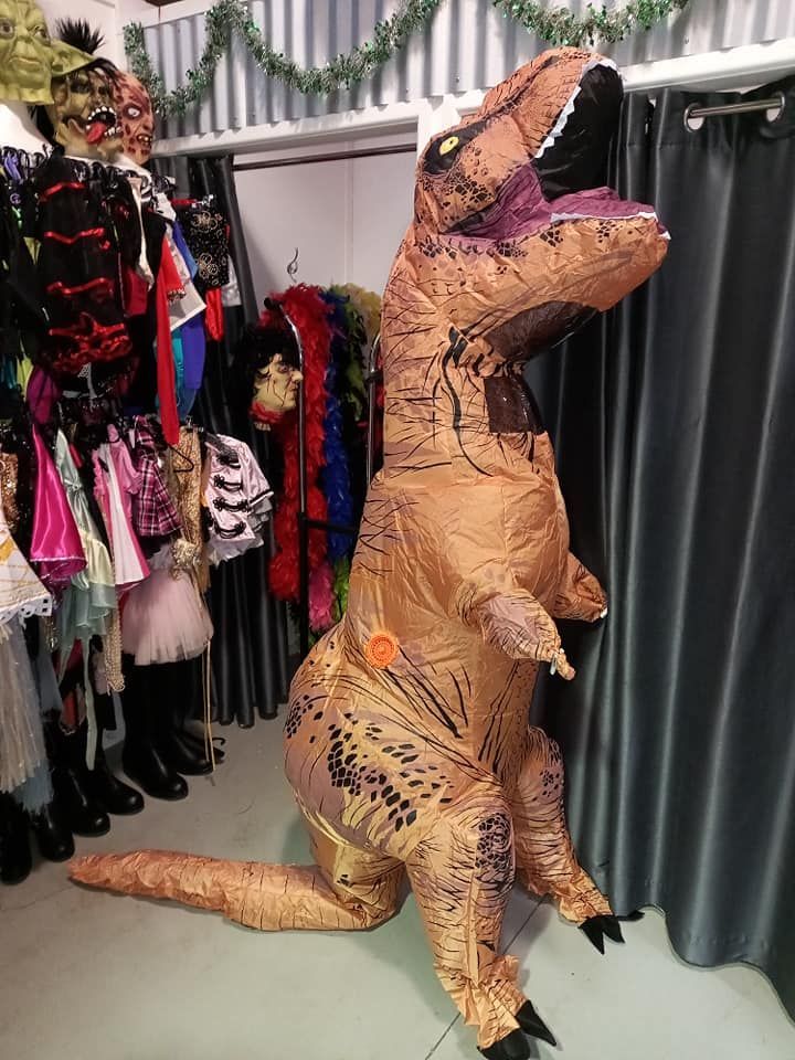 Inflatable Tyrannosaurus Rex Costume in a Costume Shop — Costumes Galore In Maroochydore, QLD
