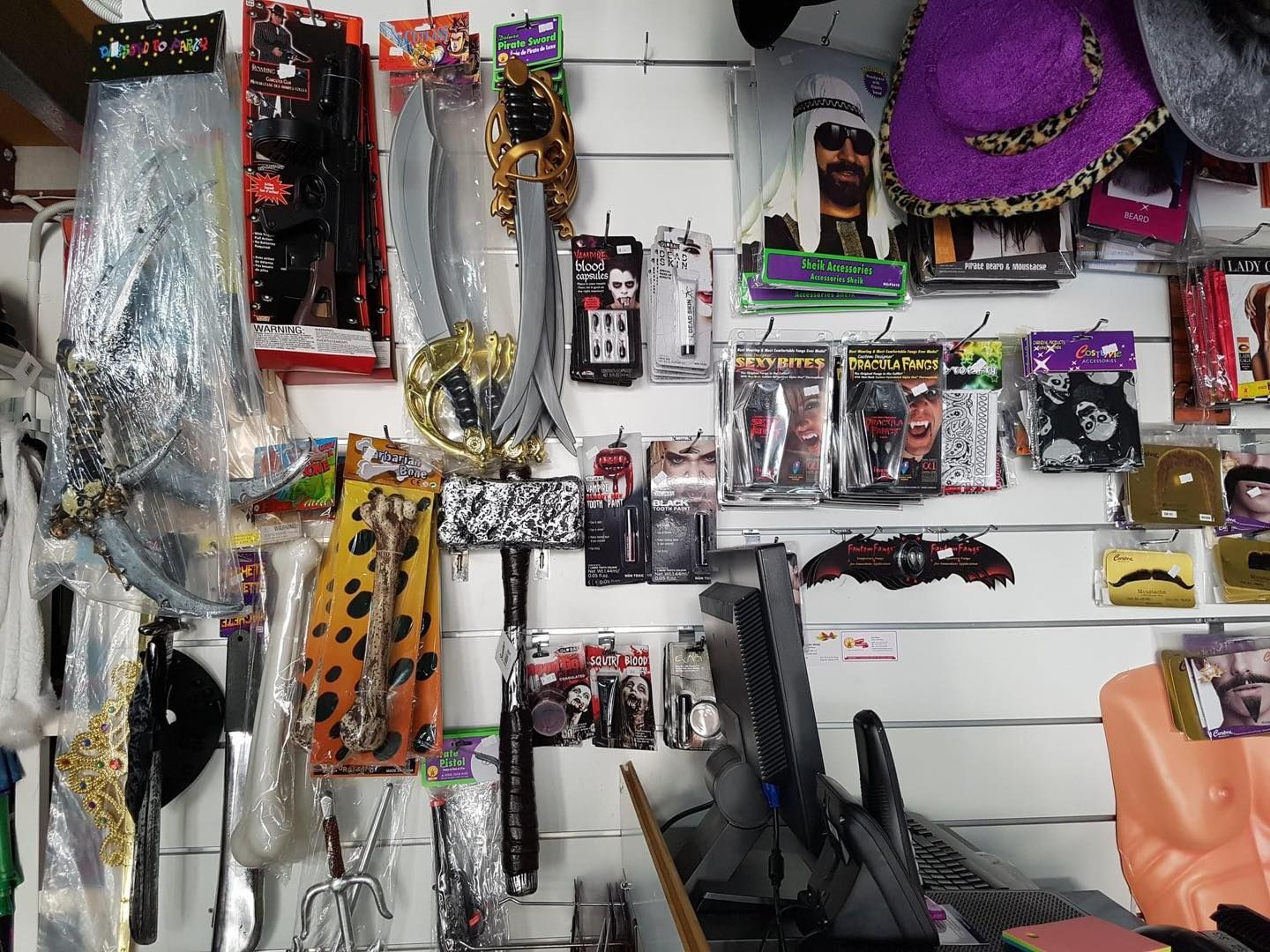 A Vibrant Display of Halloween Accessories on a Wall — Costumes Galore In Maroochydore, QLD