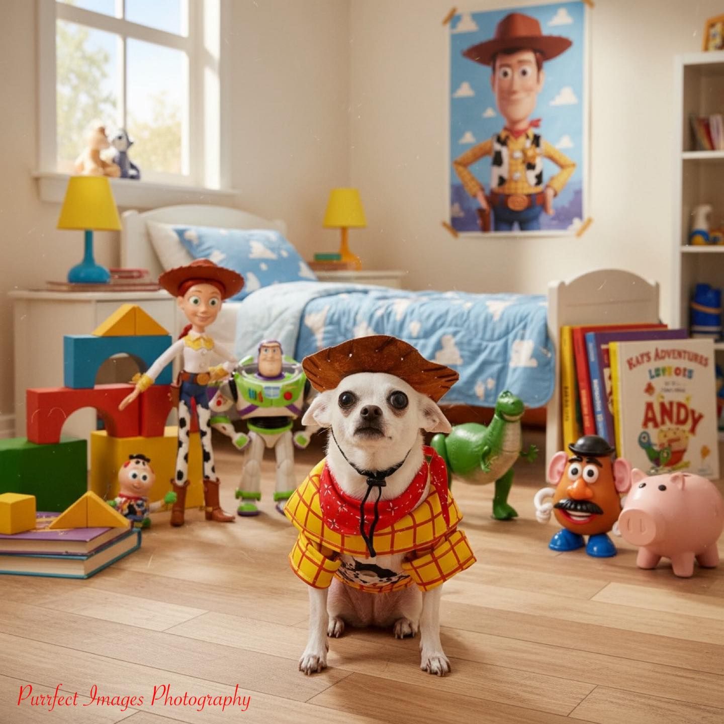 A Chihuahua Dressed as Woody From Toy Story — Costumes Galore in Fraser Coast, QLD