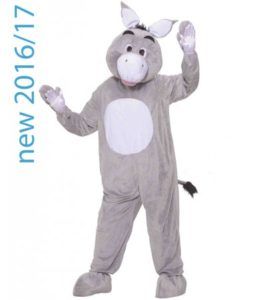 Gray Donkey Costume With Arms Raised and a White Chest Circle — Costumes Galore in Maroochydore, QLD