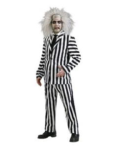 Beetlejuice Costume: White Hair, Black and White Striped Suit — Costumes Galore in Maroochydore, QLD