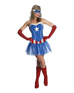 Woman in a Captain America-themed Costume — Costumes Galore in Maroochydore, QLD