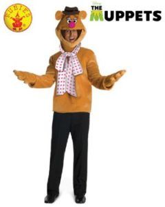 Fozzie Bear Costume With Brown Fur, Hat, Scarf, Black Pants, and Shoes — Costumes Galore in Maroochydore, QLD