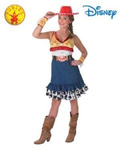 Woman in a Jessie (Toy Story) Costume: Red Hat, Yellow Top, Blue Skirt, Boots  — Costumes Galore in Maroochydore, QLD
