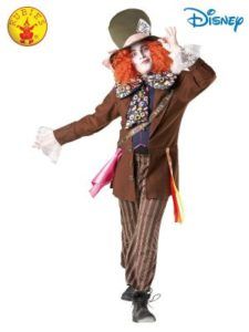 Mad Hatter Costume From Alice in Wonderland, Brown Jacket, Striped Pants, — Costumes Galore in Maroochydore, QLD