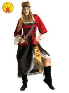 Woman in Red and Black Pirate Costume — Costumes Galore in Maroochydore, QLD