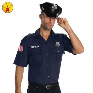 Man in Police Officer Uniform, Touching Hat — Costumes Galore in Maroochydore, QLD