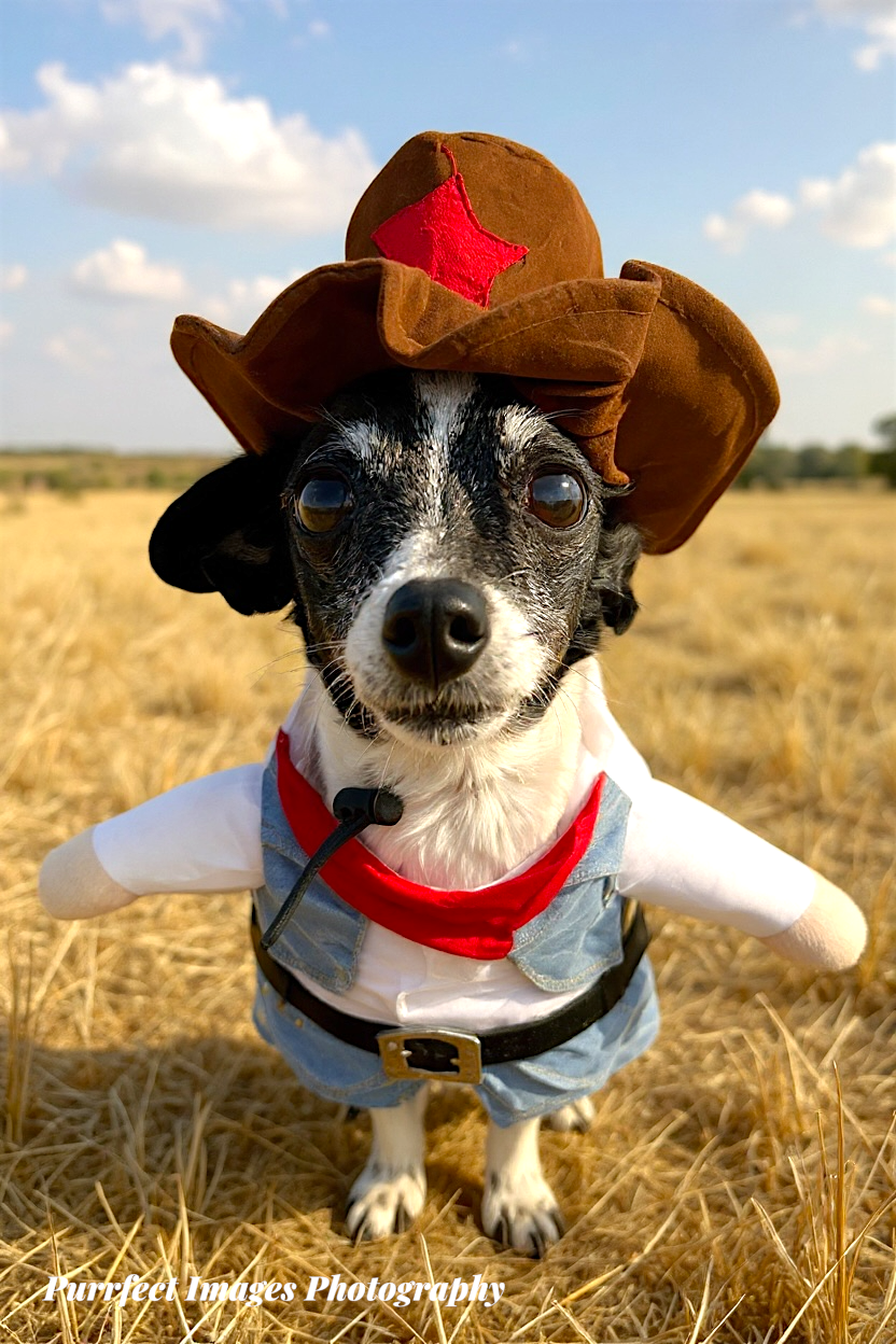 Dog Wearing Glasses, a Button-down Shirt, and a Vest, Standing — Costumes Galore In Maroochydore, QLD