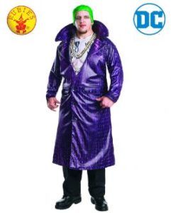 Man in Joker Costume, Purple Coat, Green Hair, Silver Chain — Costumes Galore in Maroochydore, QLD