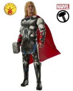 Thor Costume With Padded Armor, Red Cape, and Hammer — Costumes Galore in Maroochydore, QLD