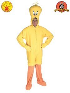 Person in a Yellow Tweety Bird Costume With an Orange Beak and Legs — Costumes Galore in Maroochydore, QLD