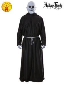 Person in a Gray-faced, Hooded Costume From the Addams Family — Costumes Galore in Maroochydore, QLD