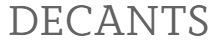 La palabra "DECANTS" en una fuente serif de color gris.