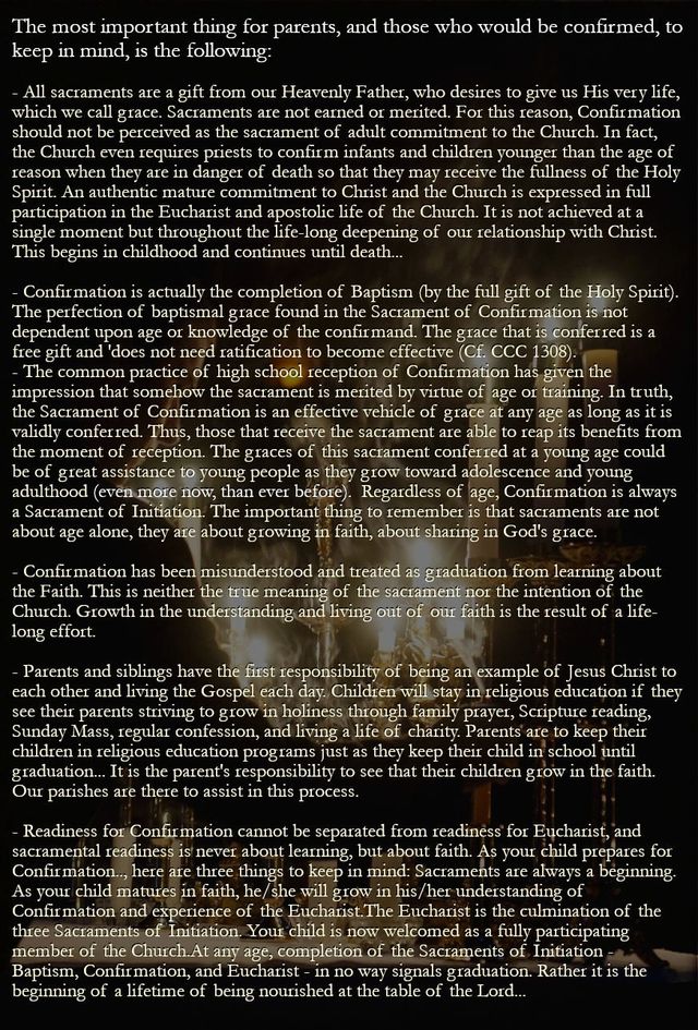 Sacrament Of Confirmation Facts
