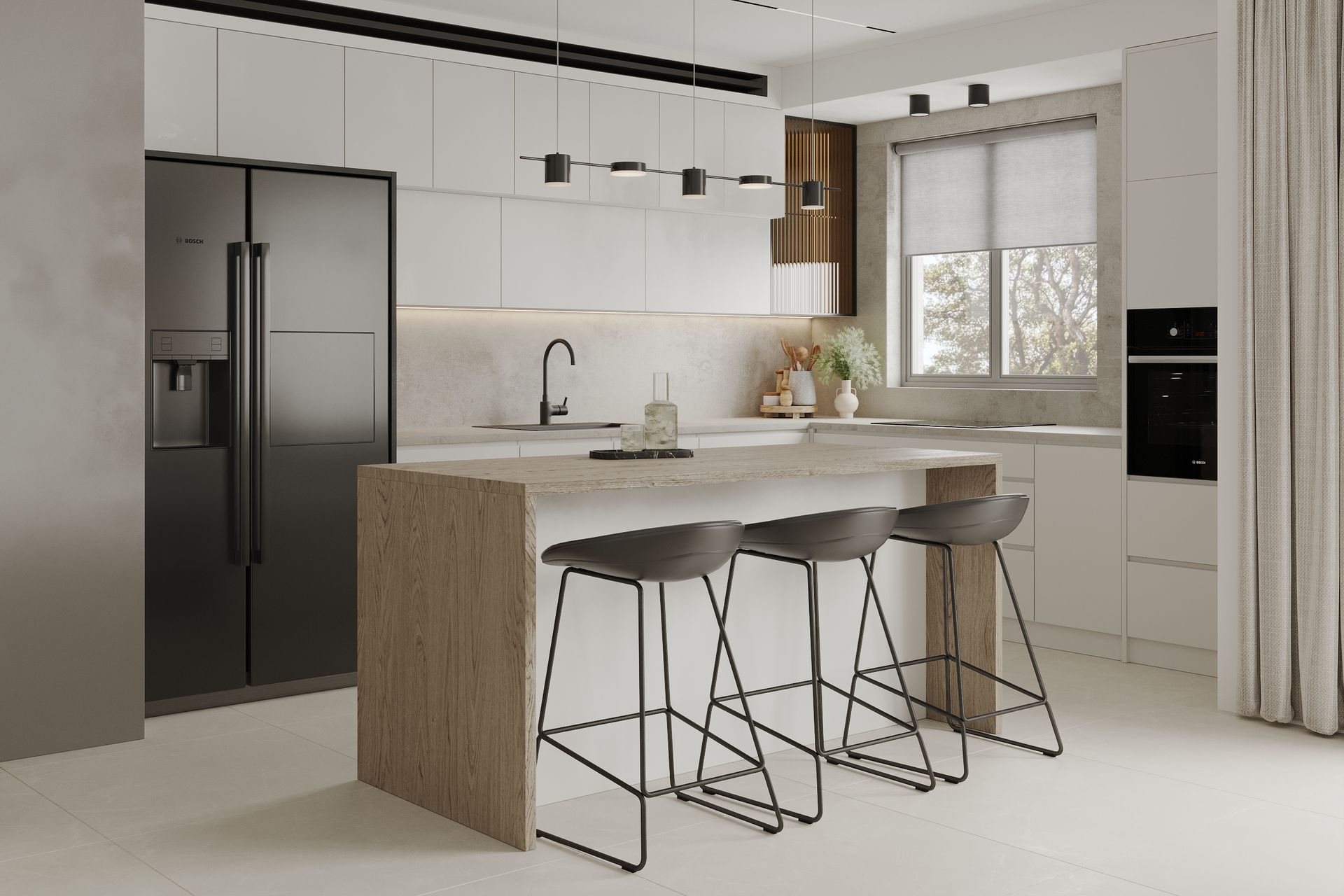 מטבח קלאסי עם נגיעות מודרניות