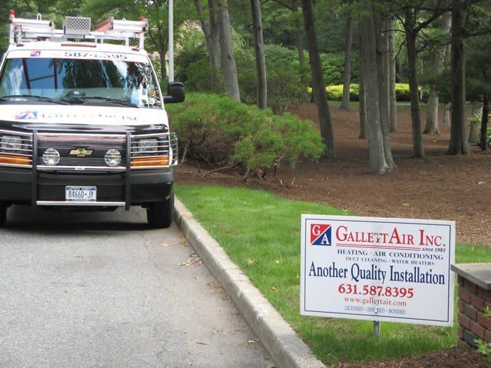 work van outside customer's house