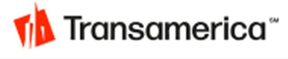 Transamerica logo featuring an abstract red building icon and the company's name in black text.