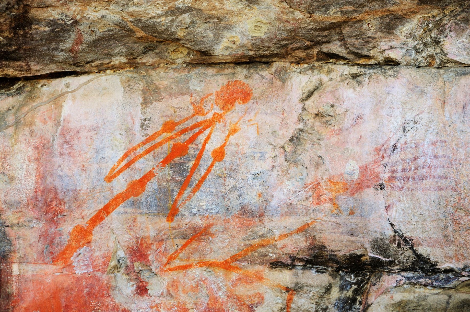 A close up of a colorful rock formation in the desert.