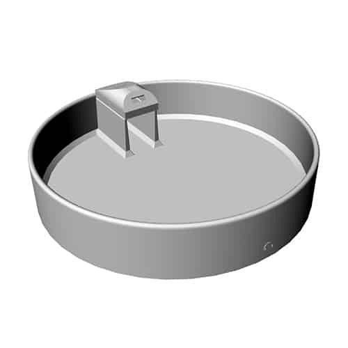 Gray, circular plastic container with a small rectangular, roofed structure — Graham's Precast Concrete Products Pty Ltd in Kyogle, NSW