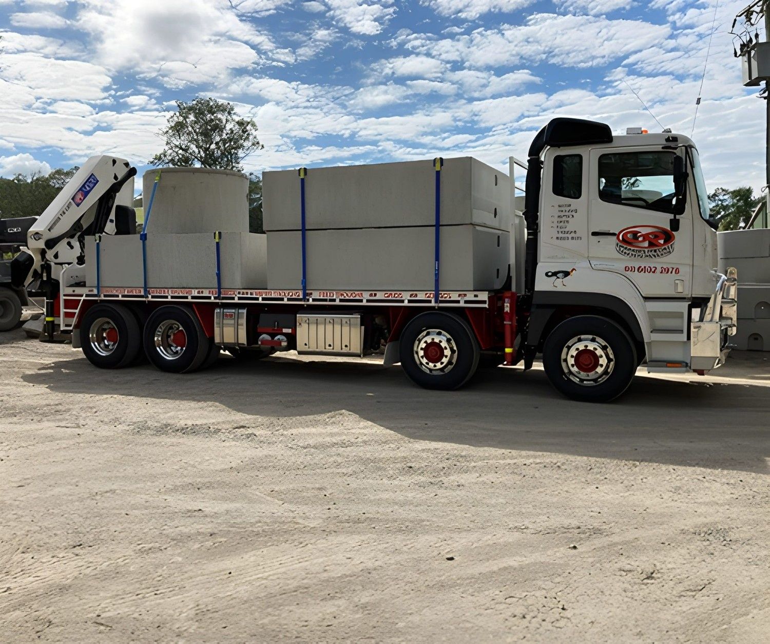 Concrete Troughs With Water Flowing — Graham's Precast Concrete Products Pty Ltd in Kyogle, NSW