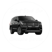A black lincoln navigator is shown on a white background.