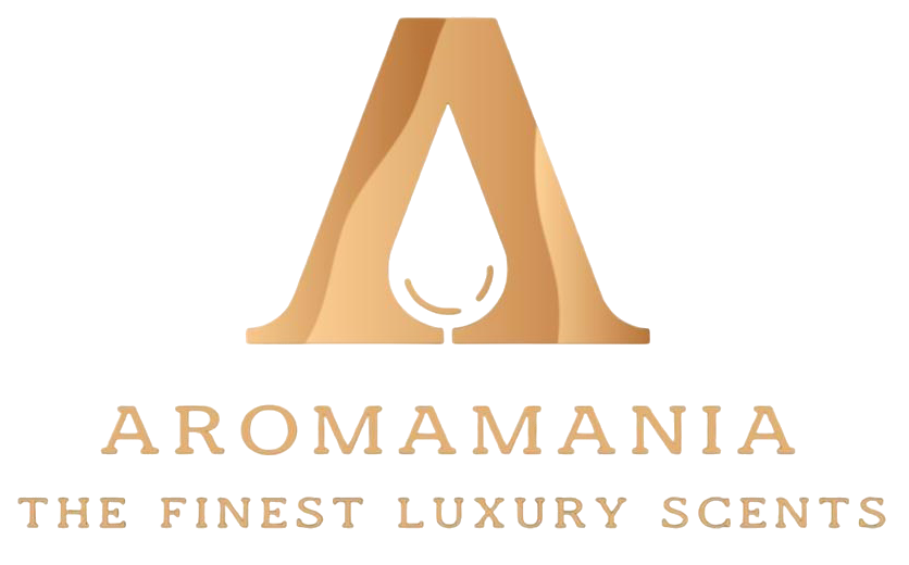 A logo for aromamania the finest luxury scents