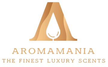 A logo for aromamania the finest luxury scents