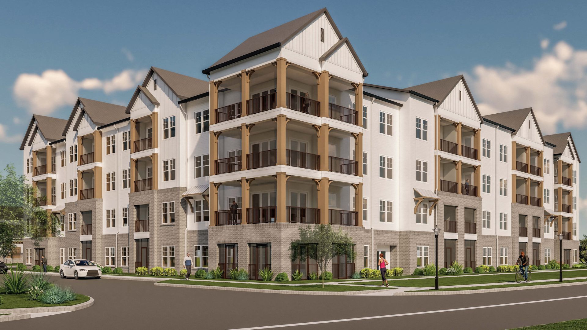 An artist 's impression of a large apartment building.