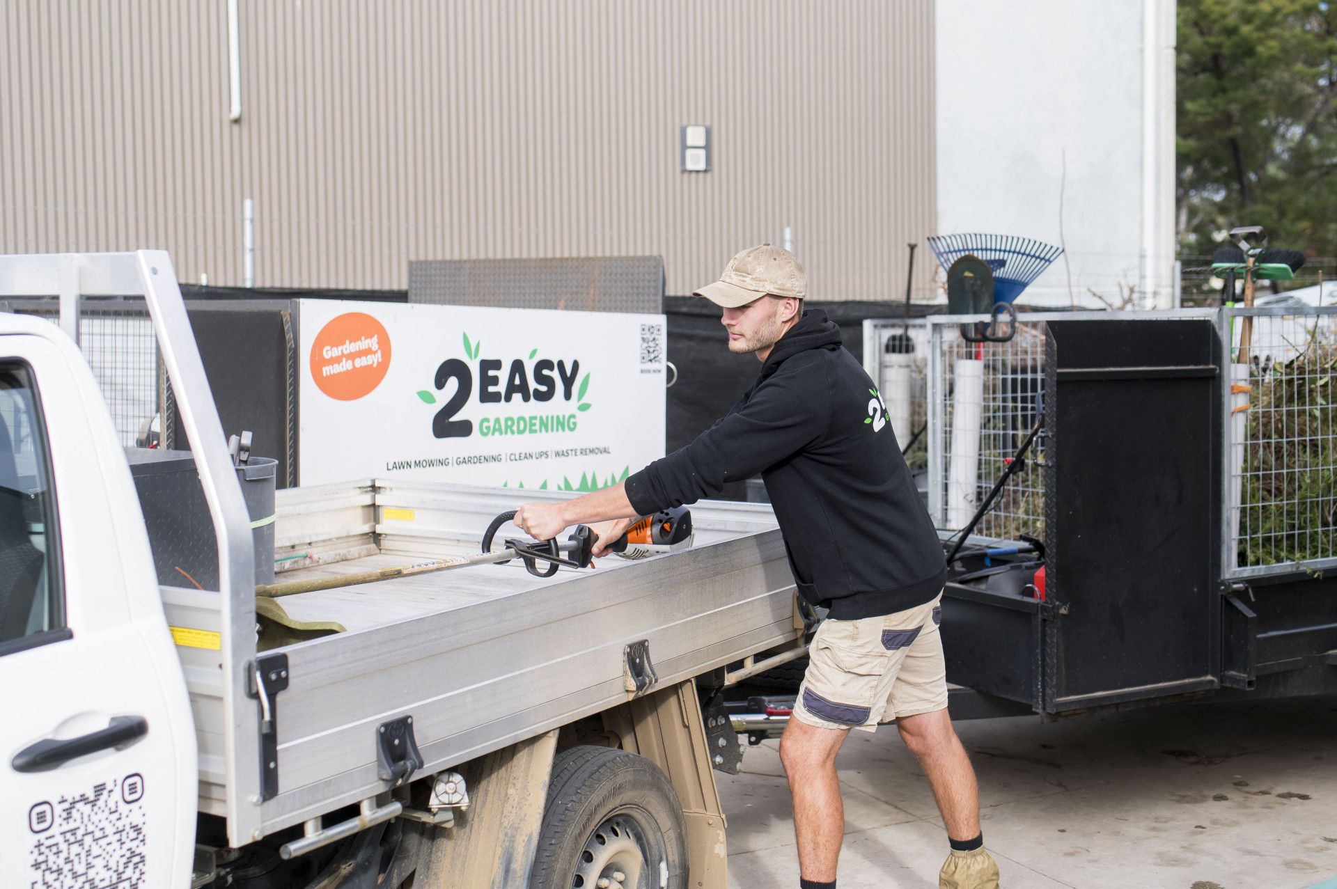 A Man Holding Gardening Equiptment — 2easy Cleaning in Bendigo, VIC