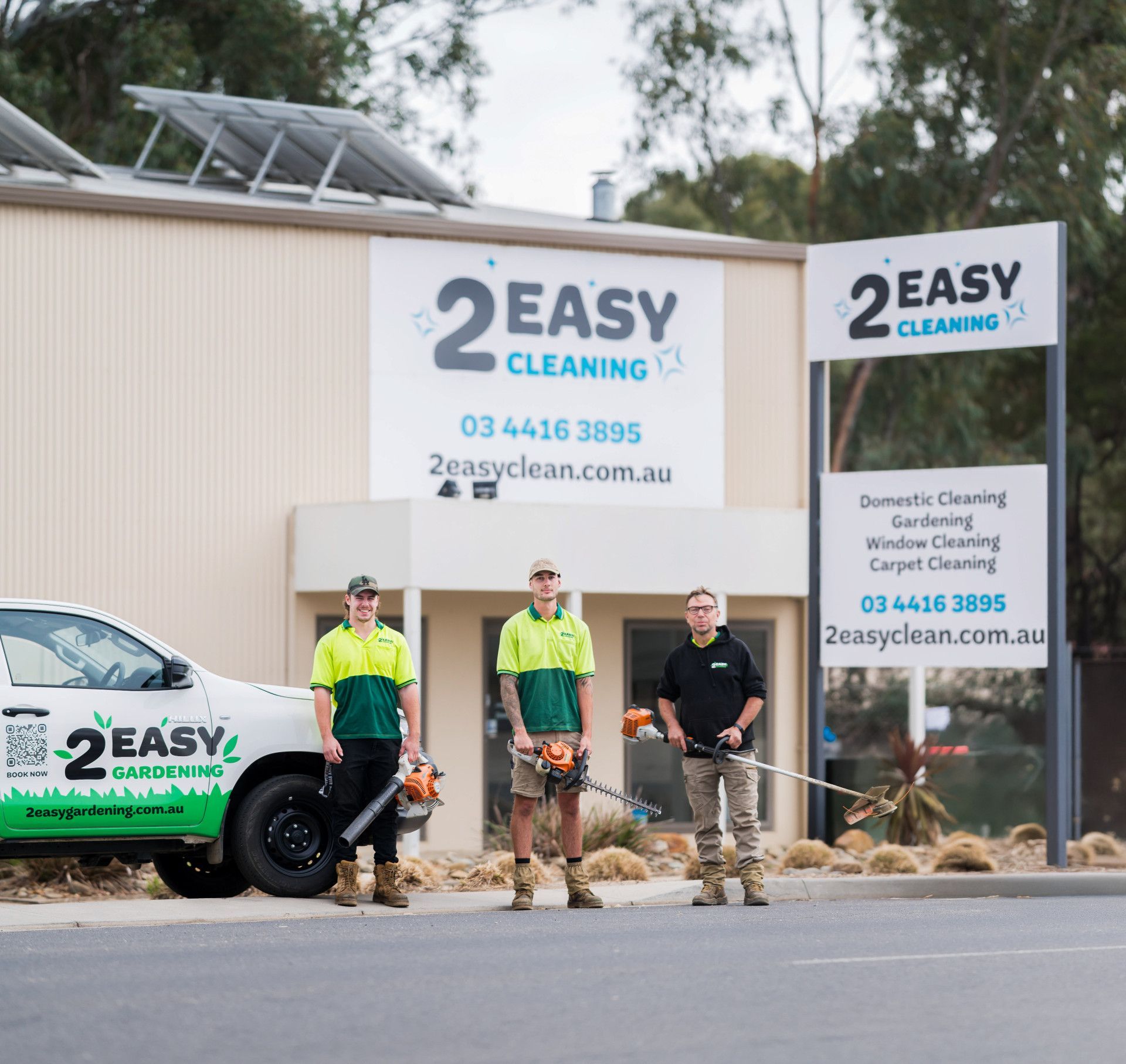 Three Garderns Holding Gardening Equiptment — 2easy Cleaning in Bendigo, VIC