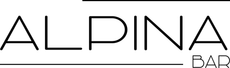 Logo for Alpina Bar, black text on a white background. 