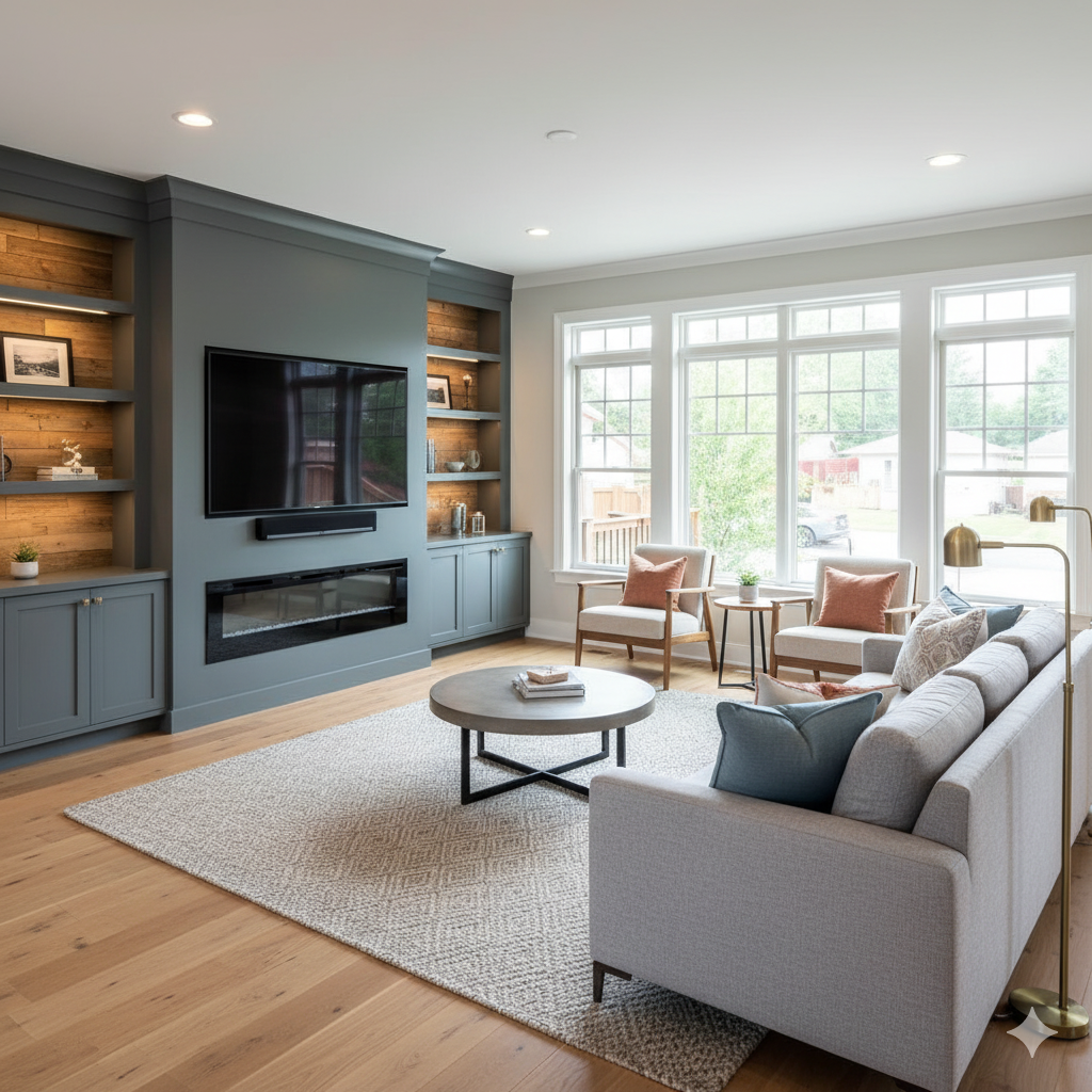 beautifully remodeled living room in home