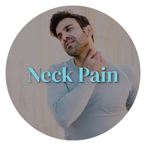 A man is holding his neck in pain.