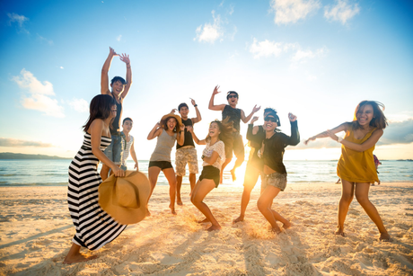 Team event beach party