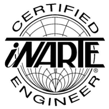 INARTE Certified Engineer logo: Globe graphic with text 