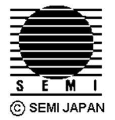 SEM Japan logo: Black circle with horizontal lines, framed by horizontal lines, 