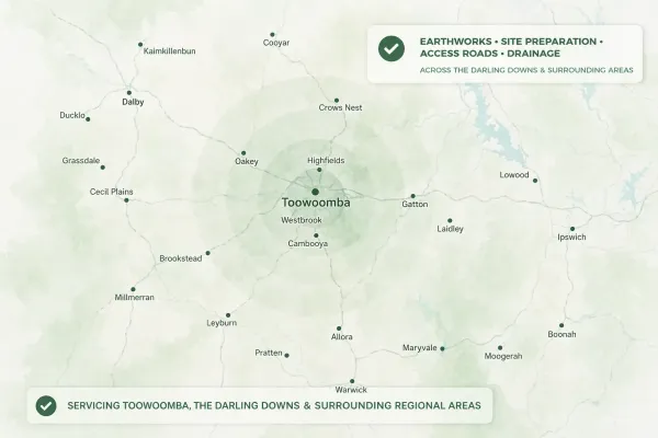 Darling Downs Earthmoving Service Area Map