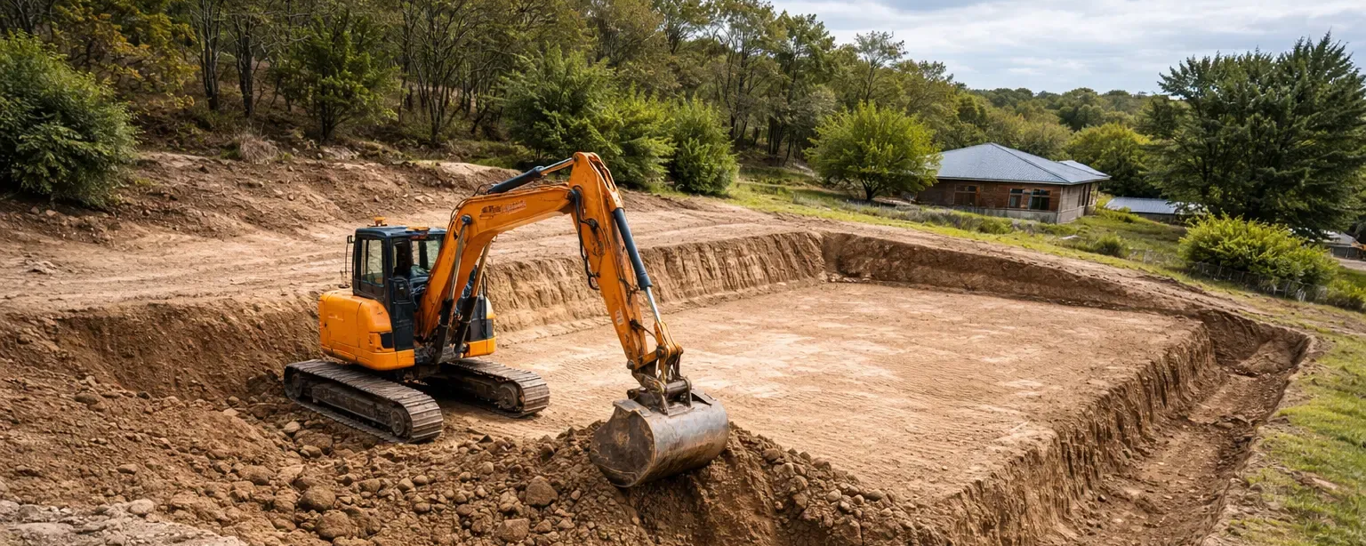 Sloping block site cut near Gowrie Junction, QLD